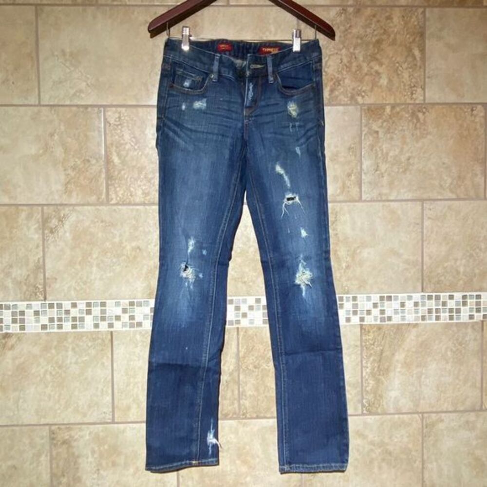 Express Stella Skinny Leg Blue Jeans 0